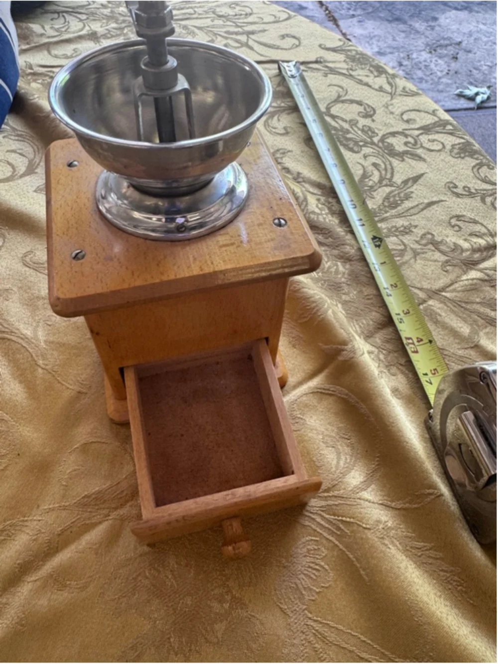 Vintage Cheese Grinder Grater Drawer Wood Metal